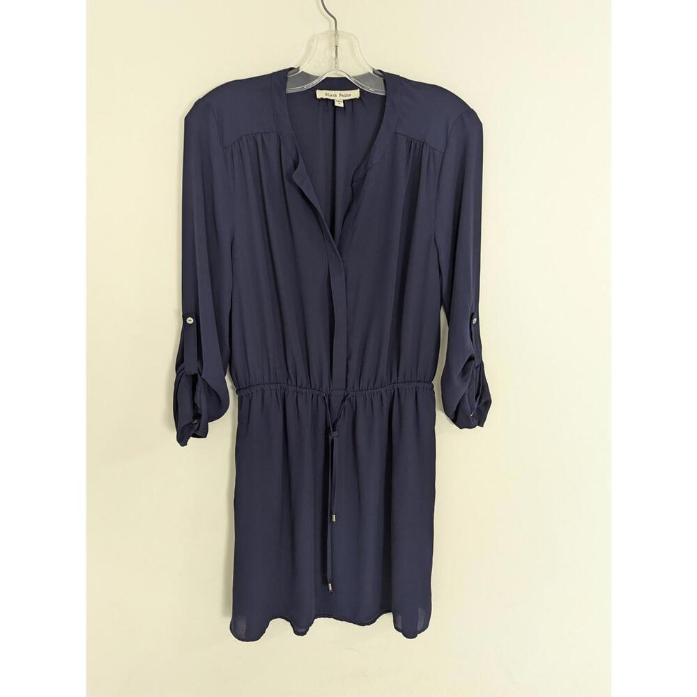 Black Rainn Women's SheerTunic Midi Dress in Navy Blue Size Medium